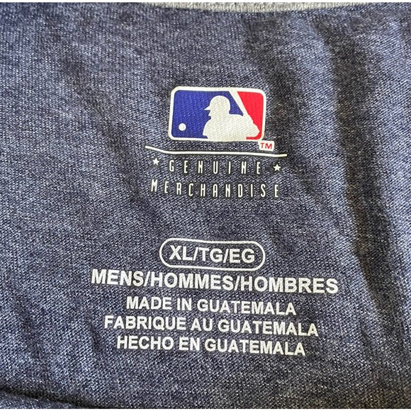 MLB Mens XL Shirt Twins Short Sleeve Blue Gray Stripe Baseball NWT O3 - Picture 3 of 9